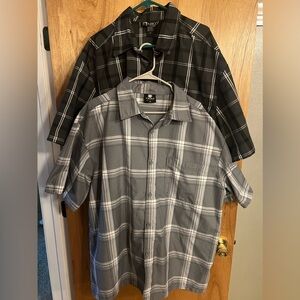 Set of two men’s plaid button up shirts